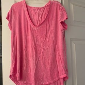 Pink V neck tee shirt